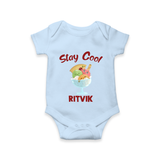 Stay Cool Ice Cream Baby Romper - BABY BLUE - New Born (Chest 14")