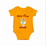 Stay Cool Ice Cream Baby Romper - CHROME YELLOW - New Born (Chest 14")