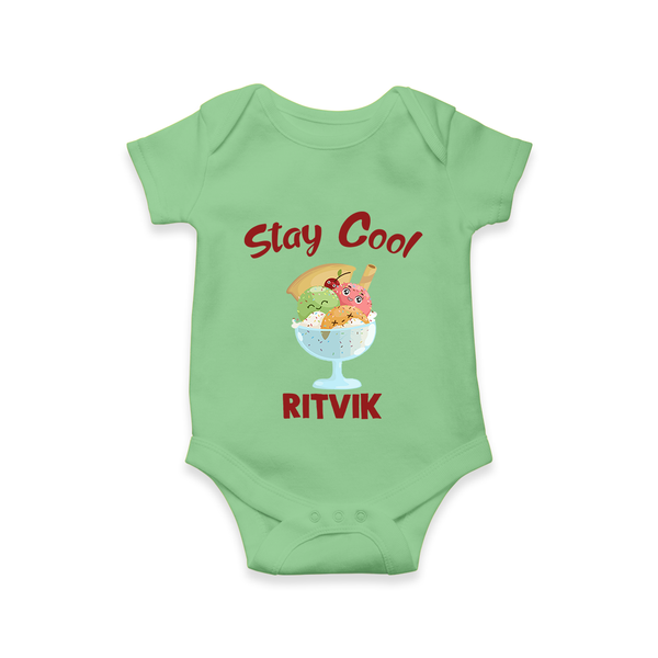 Stay Cool Ice Cream Baby Romper - GREEN - New Born (Chest 14")