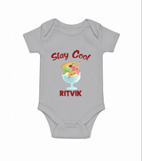 Stay Cool Ice Cream Baby Romper - GREY - New Born (Chest 14")
