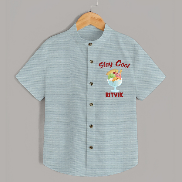 Stay Cool Ice Cream Shirt - ARCTIC BLUE - 0 - 6 Months Old (Chest 23")