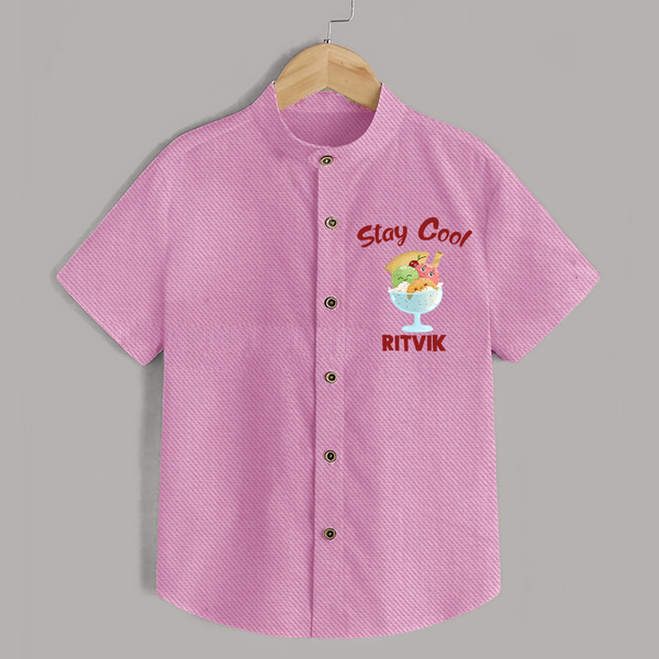 Stay Cool Ice Cream Shirt - BABY PINK - 0 - 6 Months Old (Chest 23")