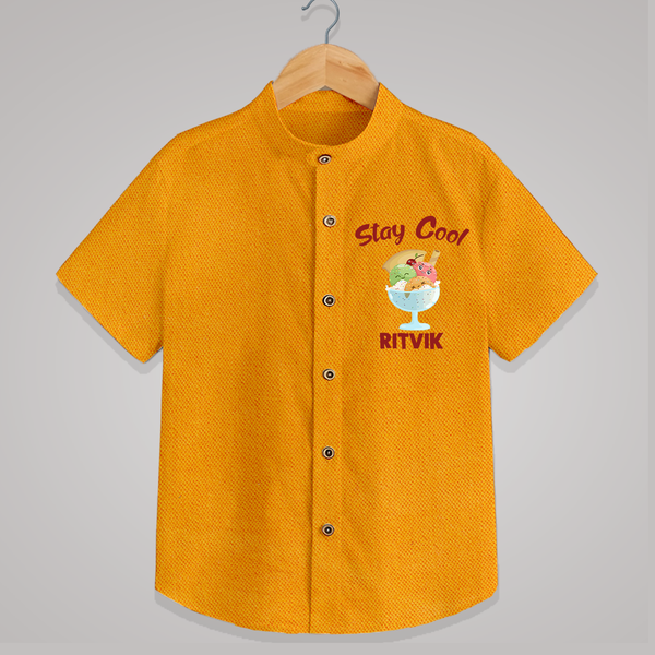 Stay Cool Ice Cream Shirt - CHROME YELLOW - 0 - 6 Months Old (Chest 23")
