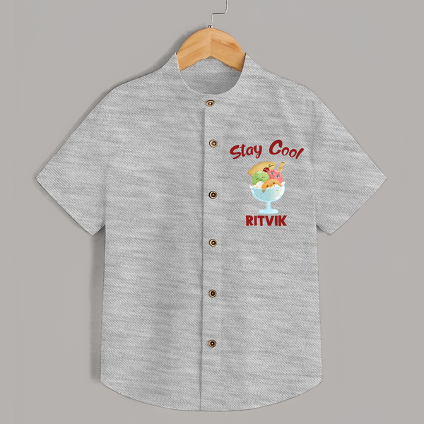 Stay Cool Ice Cream Shirt - GREY - 0 - 6 Months Old (Chest 23")