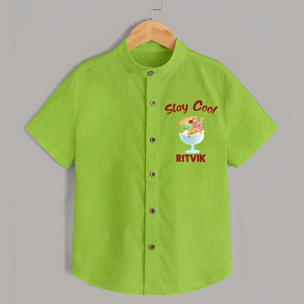 Stay Cool Ice Cream Shirt - LIME GREEN - 0 - 6 Months Old (Chest 23")