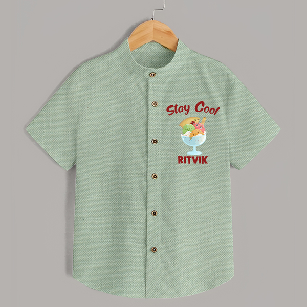 Stay Cool Ice Cream Shirt - MINT GREEN - 0 - 6 Months Old (Chest 23")