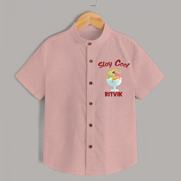 Stay Cool Ice Cream Shirt - PEACH - 0 - 6 Months Old (Chest 23")