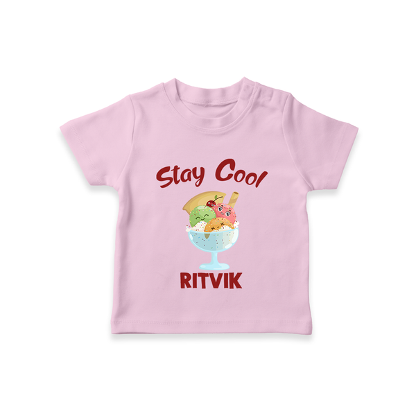 Stay Cool Ice Cream Tshirt - BABY PINK - 0-5 Months Old (Chest 17")