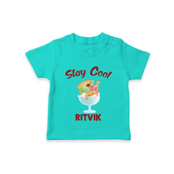 Stay Cool Ice Cream Tshirt - TEAL - 0-5 Months Old (Chest 17")