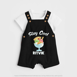 Stay Cool Ice Cream Dungaree - BLACK - 0 - 5 Months Old (Chest 18")