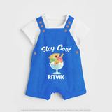 Stay Cool Ice Cream Dungaree - COBALT BLUE - 0 - 5 Months Old (Chest 18")