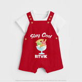 Stay Cool Ice Cream Dungaree - RED - 0 - 5 Months Old (Chest 18")