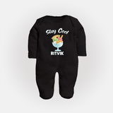 Stay Cool Ice Cream Full body suit - BLACK - New Born (Chest 7.5")