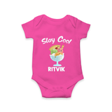 Stay Cool Ice Cream Baby Romper - HOT PINK - New Born (Chest 14")