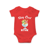 Stay Cool Ice Cream Baby Romper - RED - New Born (Chest 14")
