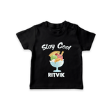 Stay Cool Ice Cream Tshirt - BLACK - 0-5 Months Old (Chest 17")