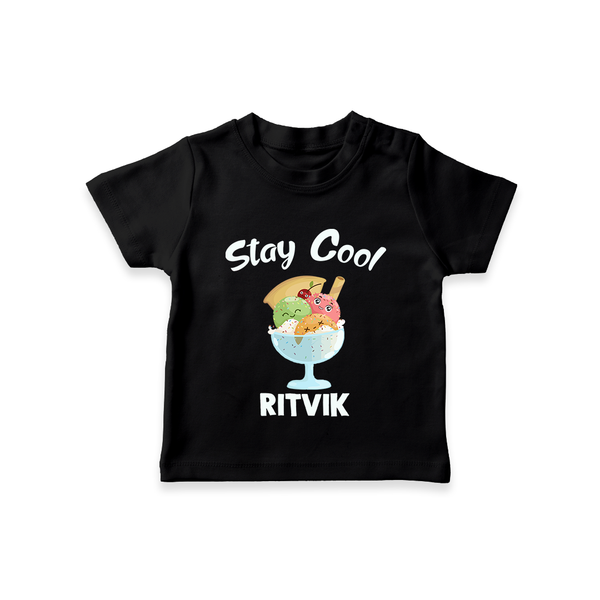 Stay Cool Ice Cream Tshirt - BLACK - 0-5 Months Old (Chest 17")