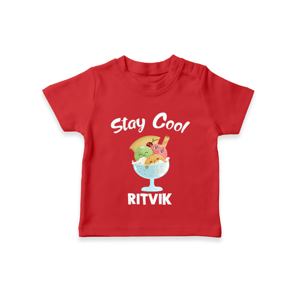 Stay Cool Ice Cream Tshirt - RED - 0-5 Months Old (Chest 17")