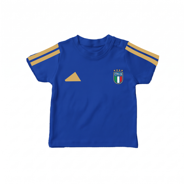 Italy Football Team Inspired Kids T-Shirt – Royal Blue Champions Jersey