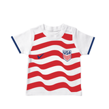 USA Soccer Team Inspired Kids T-Shirt – Red Wave Stripe Fan Jersey