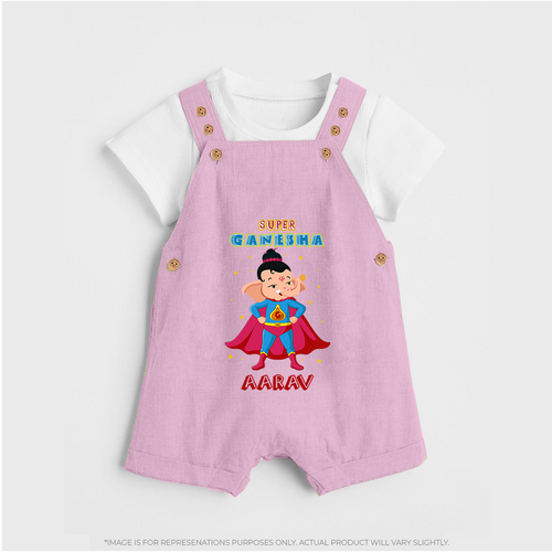 Super Ganesha Dungaree Set | Personalized Baby Dungaree Set for Ganesha Celebration