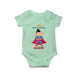 Super Ganesha Romper | Personalized Baby Romper for Ganesha Celebration - MINT GREEN - New Born (Chest 14")