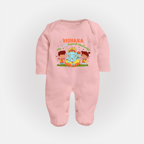 My First Ganesha Sleep Suit / Full Sleeve Body Suit | Personalized Baby Sleep Suit / Full Sleeve Body Suit for Ganesha Celebration