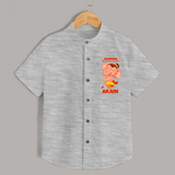 Ganesha My Dancing Companion Shirt | Custom Baby Shirt for Ganesha Devotees - GREY - 0 - 6 Months Old (Chest 23")