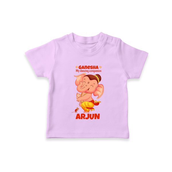 Ganesha My Dancing Companion T-Shirt | Custom Baby T-Shirt for Ganesha Devotees - LILAC - 0-5 Months Old (Chest 17")