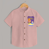 Ganpati Ka Jai-Jaikar Shirt | Custom Baby Shirt for Ganesha Festival - PEACH - 0 - 6 Months Old (Chest 23")