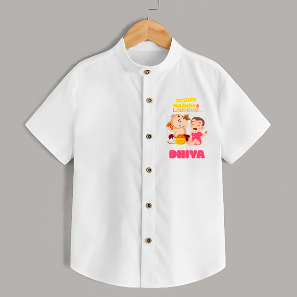 Modaks & Laddoos Shirt | Custom Baby Shirt for Ganesha Celebration - WHITE - 0 - 6 Months Old (Chest 23")