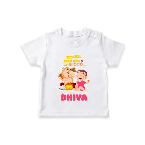 Modaks & Laddoos T-Shirt | Custom Baby T-Shirt for Ganesha Celebration - WHITE - 0-5 Months Old (Chest 17")
