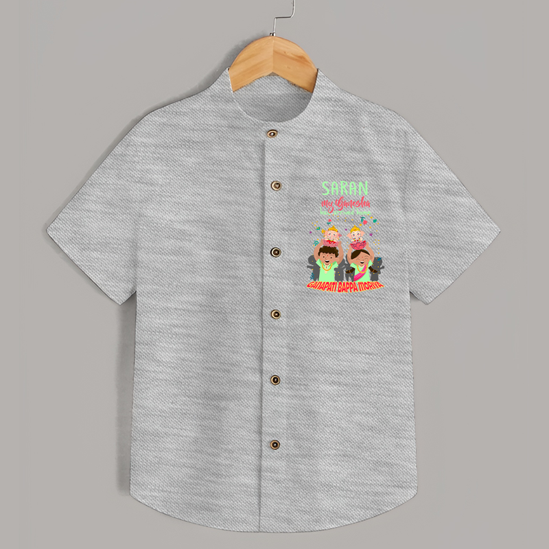 My Ganesha Has Arrived Home Shirt | Personalized Baby Shirt for Ganesha Devotees - GREY - 0 - 6 Months Old (Chest 23")