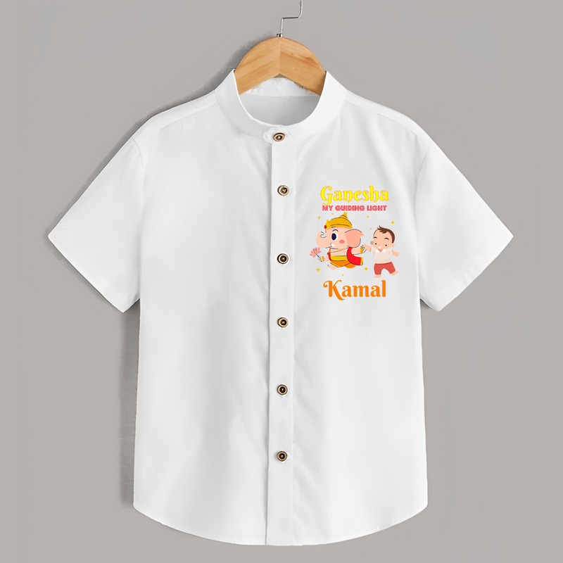 Ganesha My Guiding Light Shirt | Personalized Baby Shirt for Ganesha Devotees - WHITE - 0 - 6 Months Old (Chest 23")