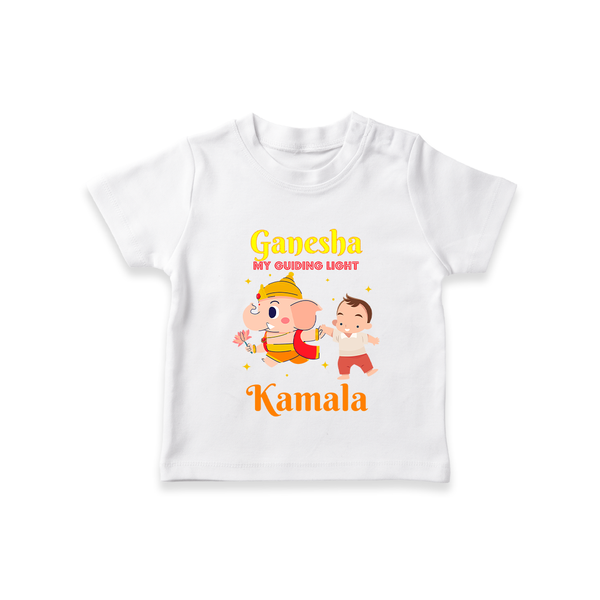 Ganesha My Guiding Light T-Shirt | Personalized Baby T-Shirt for Ganesha Devotees - WHITE - 0-5 Months Old (Chest 17")