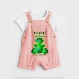 My Ganesha is Eco-Friendly Dungaree Set | Custom Baby Dungaree Set for Eco-Conscious Ganesha Lovers - PEACH - 0 - 5 Months Old (Chest 18")