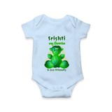 My Ganesha is Eco-Friendly Romper | Custom Baby Romper for Eco-Conscious Ganesha Lovers - BABY BLUE - New Born (Chest 14")