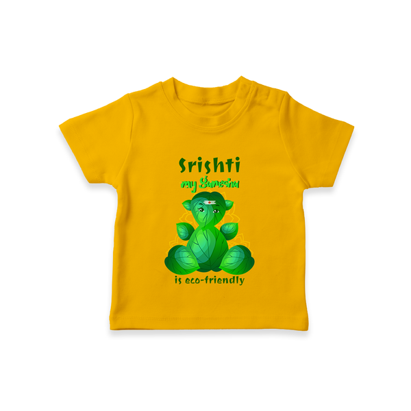 My Ganesha is Eco-Friendly T-Shirt | Custom Baby T-Shirt for Eco-Conscious Ganesha Lovers - CHROME YELLOW - 0-5 Months Old (Chest 17")