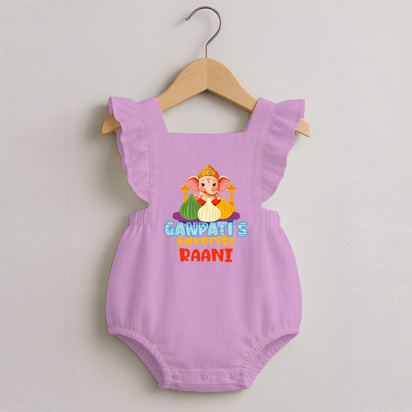 Ganapati's Favorite Romper Frock | Custom Baby Romper Frock for Ganesha Celebration - BABY PINK - 0 - 3 Months Old (Chest 19")