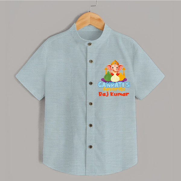 Ganapati's Favorite Shirt | Custom Baby Shirt for Ganesha Celebration - ARCTIC BLUE - 0 - 6 Months Old (Chest 23")