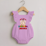 Wise Little Ganesha Romper Frock | Personalized Baby Romper Frock for Ganesha Festival - BABY PINK - 0 - 3 Months Old (Chest 19")