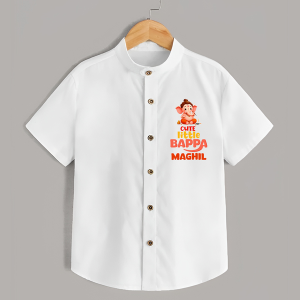 Cute Little Bappa Shirt | Custom Baby Shirt for Ganesha Devotees - WHITE - 0 - 6 Months Old (Chest 23")
