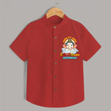 Aala Re Aala Bappa Aala Shirt | Personalized Baby Shirt for Ganesha Celebration - RED - 0 - 6 Months Old (Chest 23")