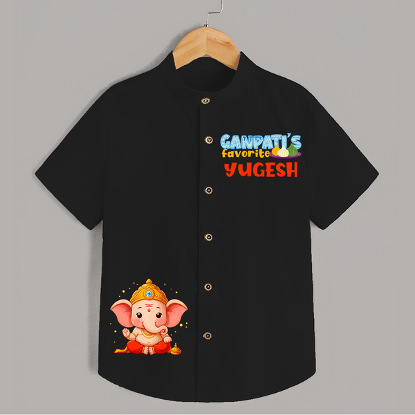 Ganpati's Favourite Shirt | Custom Shirt for Ganesha Devotees - BLACK - 0 - 6 Months Old (Chest 23")
