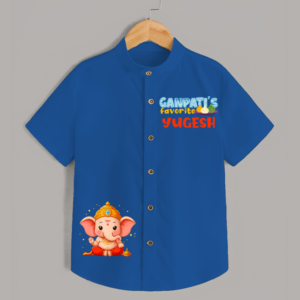 Ganpati's Favourite Shirt | Custom Shirt for Ganesha Devotees - COBALT BLUE - 0 - 6 Months Old (Chest 23")