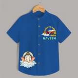 Ganesha Has Come Shirt | Custom Shirt for Ganesha Celebration - COBALT BLUE - 0 - 6 Months Old (Chest 23")