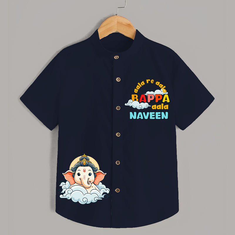 Ganesha Has Come Shirt | Custom Shirt for Ganesha Celebration - NAVY BLUE - 0 - 6 Months Old (Chest 23")