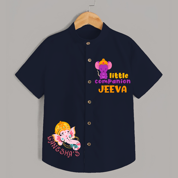 Little Companion Shirt | Personalized Shirt for Ganesha Devotees - NAVY BLUE - 0 - 6 Months Old (Chest 23")