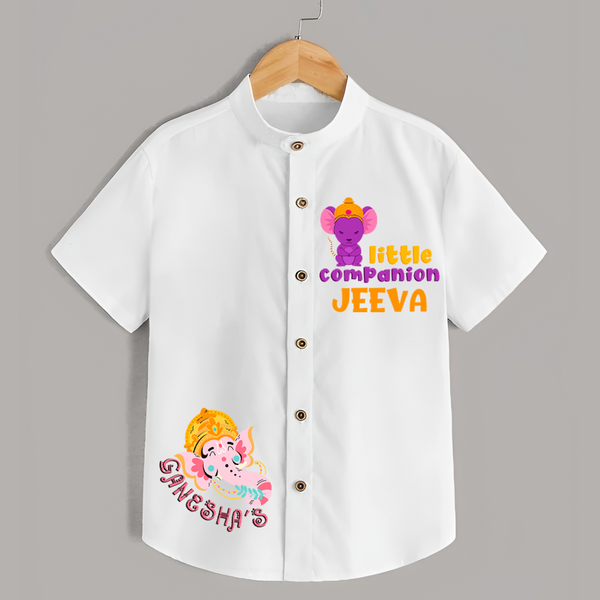 Little Companion Shirt | Personalized Shirt for Ganesha Devotees - WHITE - 0 - 6 Months Old (Chest 23")