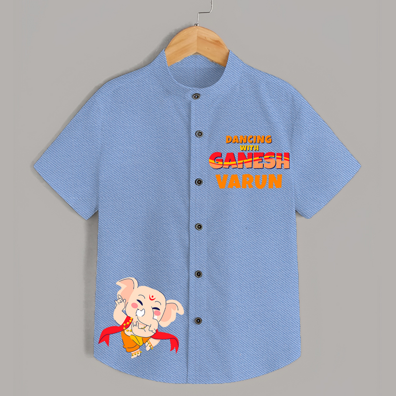 Dancing With Ganesha Shirt | Custom Shirt for Ganesha Celebration - SKY BLUE - 0 - 6 Months Old (Chest 23")